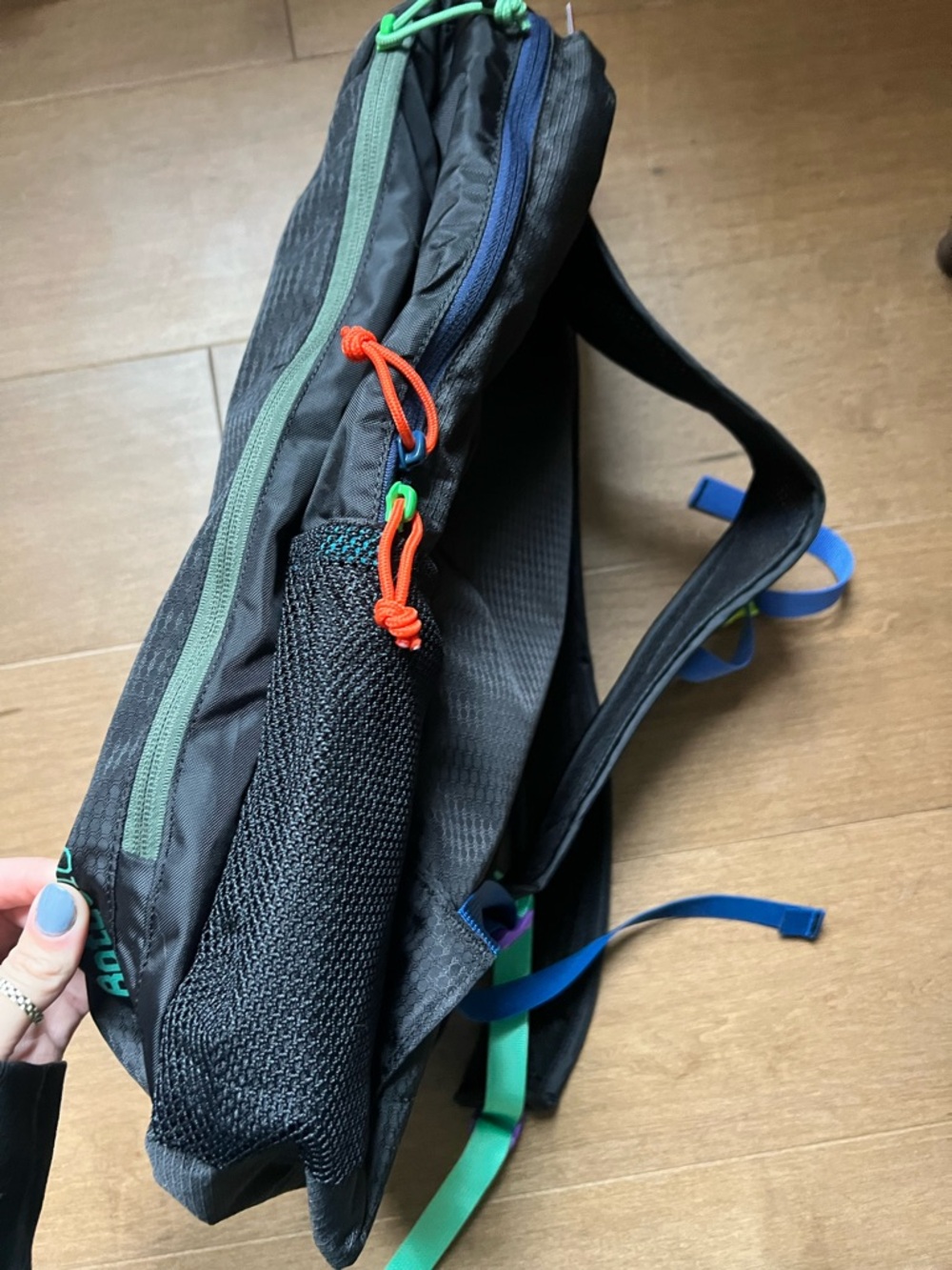 One of a kind cotopaxi Black Backpack with Multicolor Accents - Picture 3 of 9